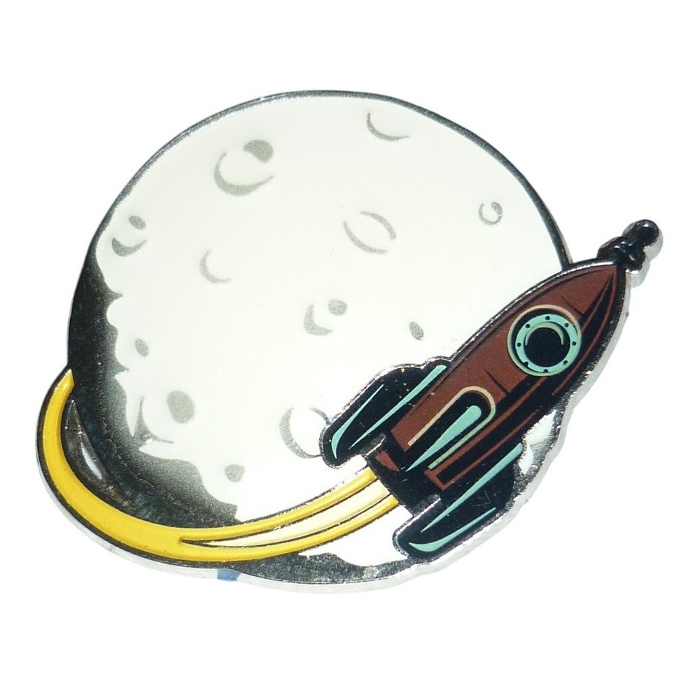 Loot Crate Space Rocket Moon Enamel Pin Lapel Badge‎ Outer Space Adventure